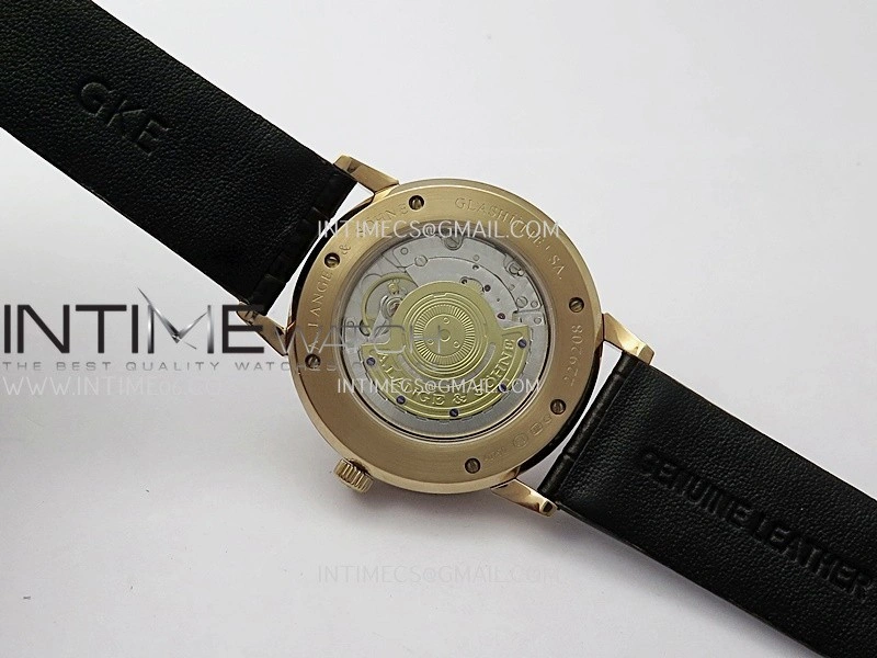Saxonia Thin 211.026 RG SVF Best Edition Silver dial On Black Leather Strap A2892